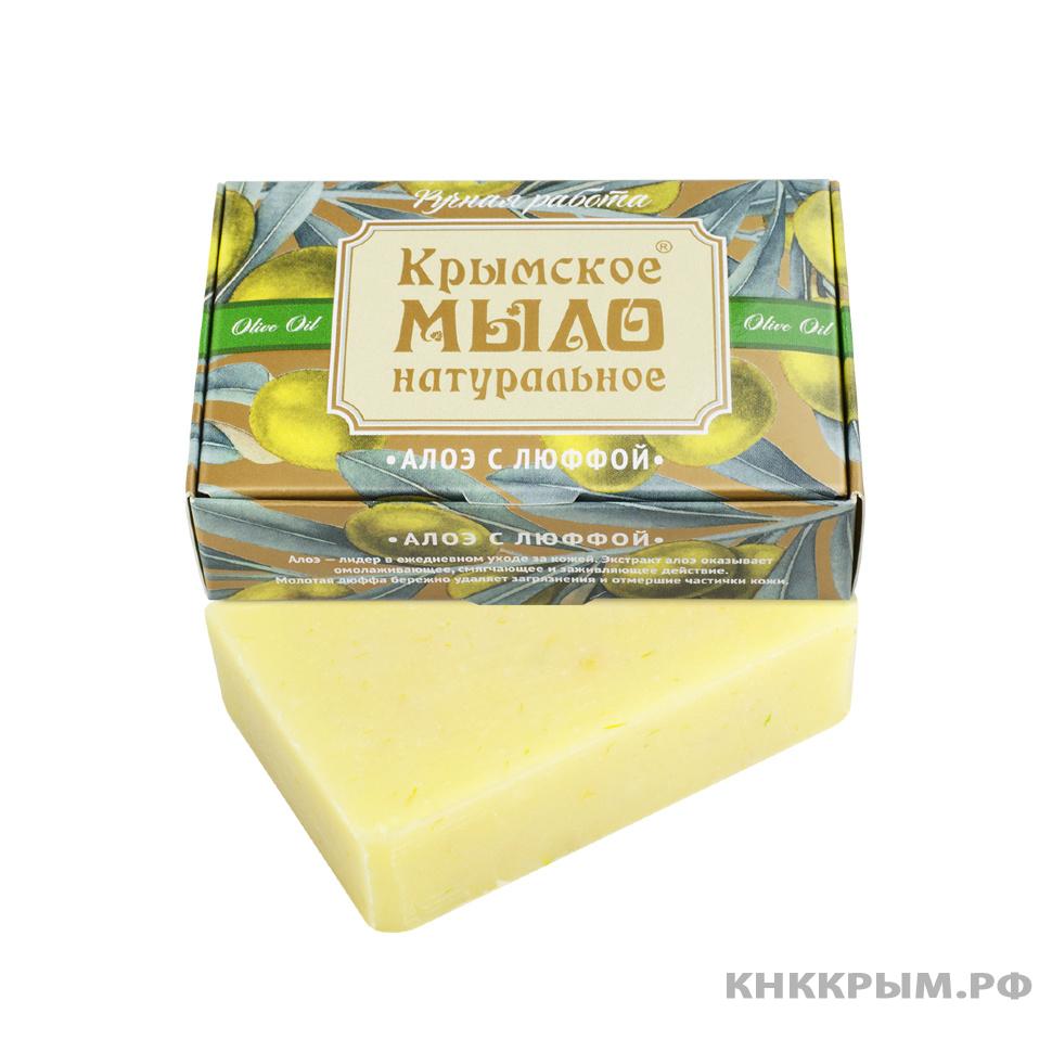 Крымское натуральное мыло на оливковом масле АЛОЭ С ЛЮФФОЙ 2020 МН, 100г